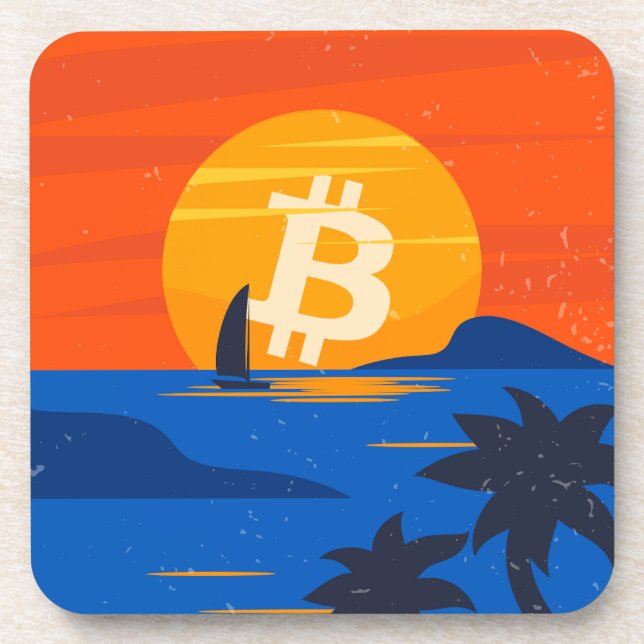 Dessous-de-verre Plage Bitcoin (Devant)