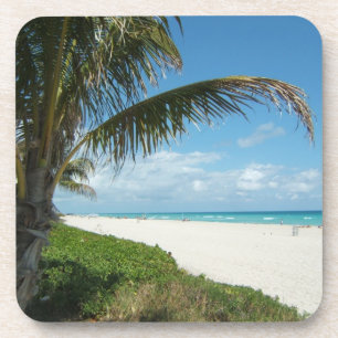 Dessous-de-verre Plage blanche w/Palm de sable