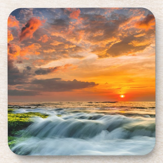 Dessous-de-verre Plage de Manyar au lever de soleil (Devant)