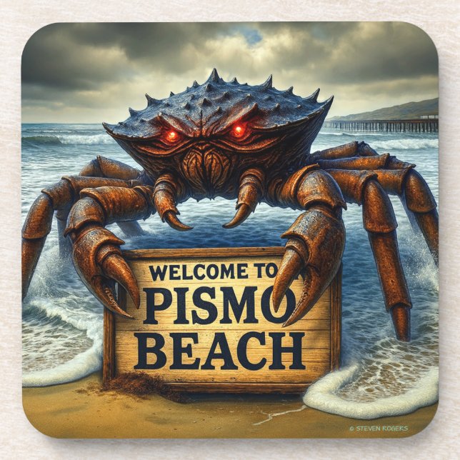 DESSOUS-DE-VERRE PLAGE DE PISMO - "CLAWS OF THE CAST". (Devant)