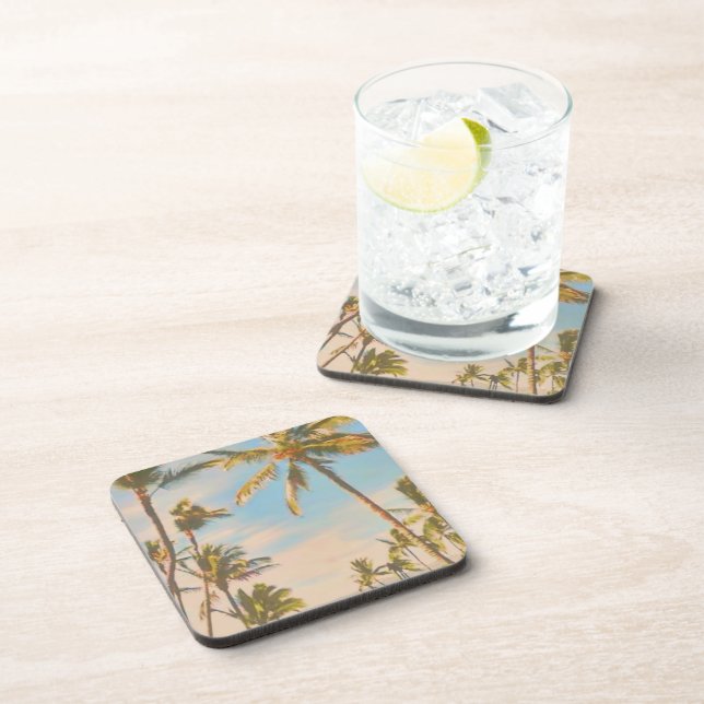 Dessous-de-verre Plage hawaïenne vintage PixDezines (Côté Droit)