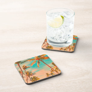 Dessous-de-verre Plage hawaïenne vintage PixDezines