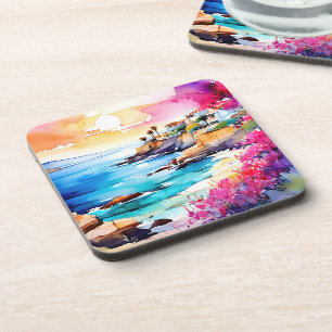 Dessous-de-verre "Plage isolée"