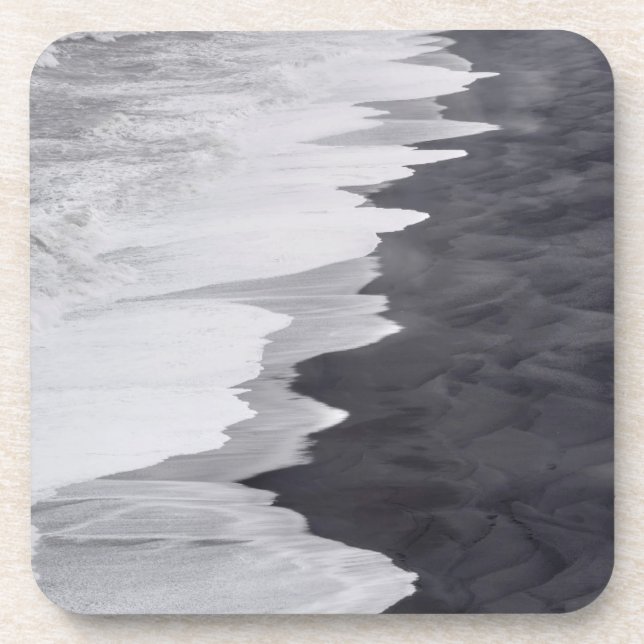 Dessous-de-verre Plage noire et blanche pittoresque (Devant)