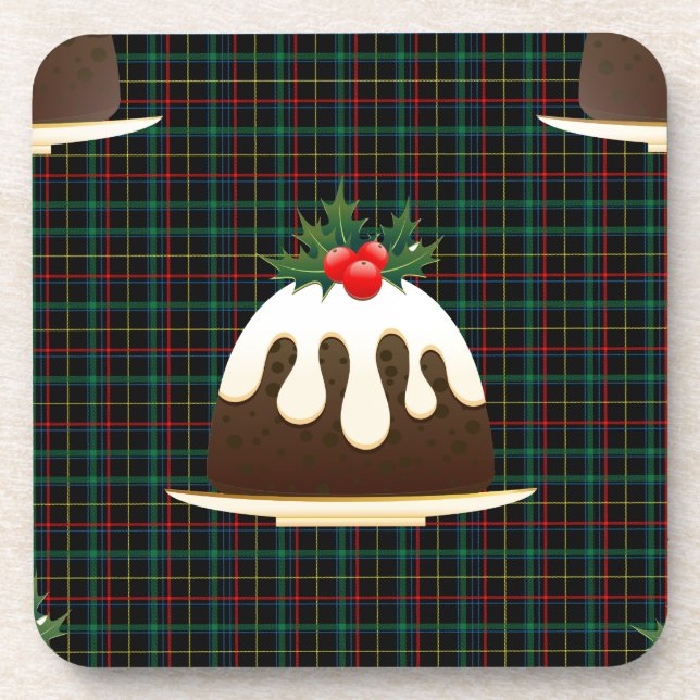 Dessous-de-verre plaid christmas puddings (Devant)