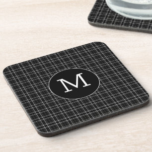Dessous-de-verre Plaid Monogramme Noir et Blanc