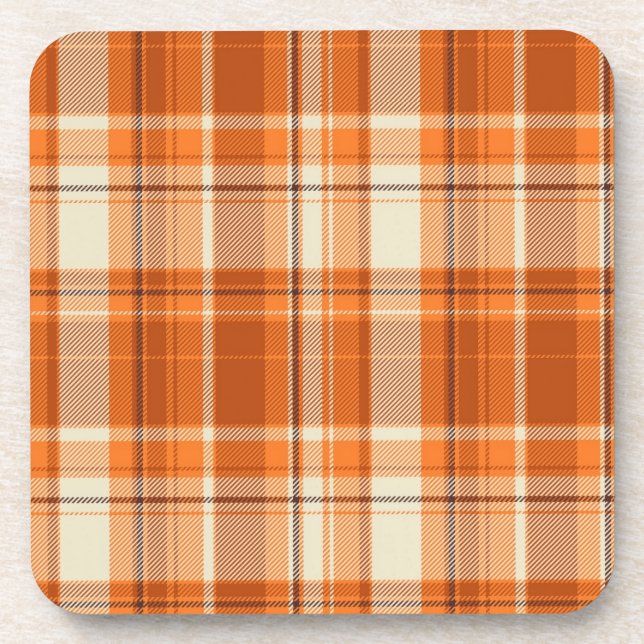 Dessous-de-verre Plaid orange (Devant)