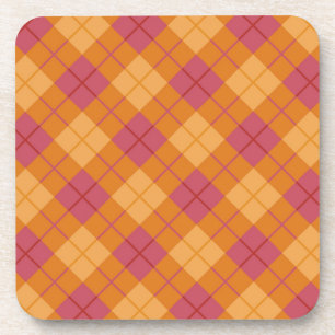 Dessous-de-verre Plaid polarisé dans l'orange et le rose