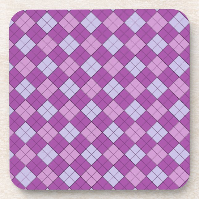Dessous-de-verre Plaid violet (Devant)