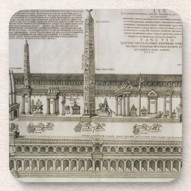 Dessous-de-verre Plan du cirque Maximus, Rome, gravé par (Devant)