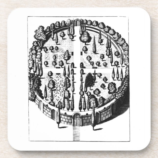 Dessous-de-verre Plan du jardin botanique à l'université de (Devant)