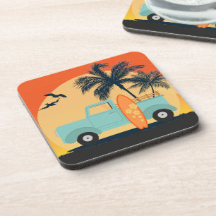 Dessous-de-verre Planche de surf Retro