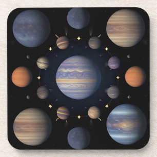 Dessous-de-verre Planètes du système solaire disposées dans l'espac