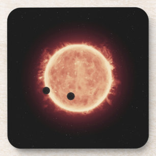Dessous-de-verre Planètes Transitant Red Nwarf Star Dans Trappist-1