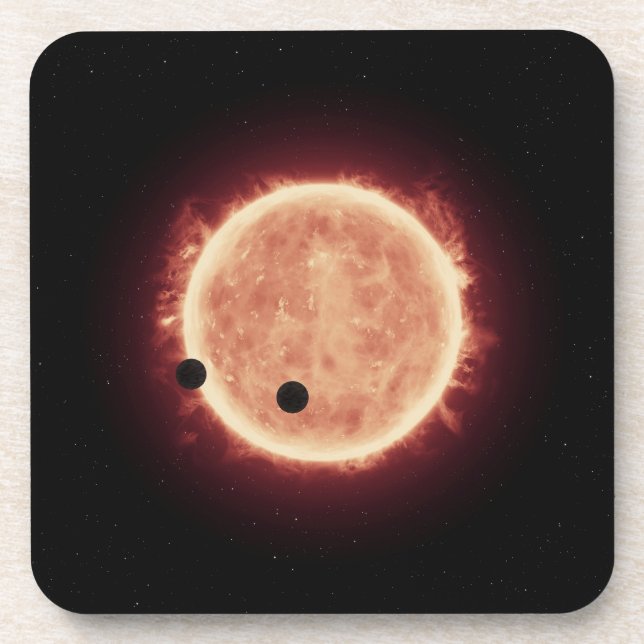 Dessous-de-verre Planètes Transitant Red Nwarf Star Dans Trappist-1 (Devant)