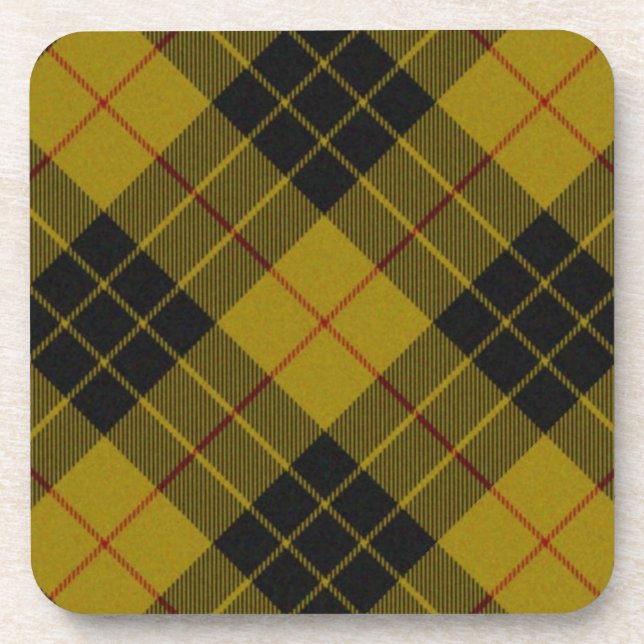 Dessous-de-verre Plaque noire jaune tartan MacLeod (Devant)