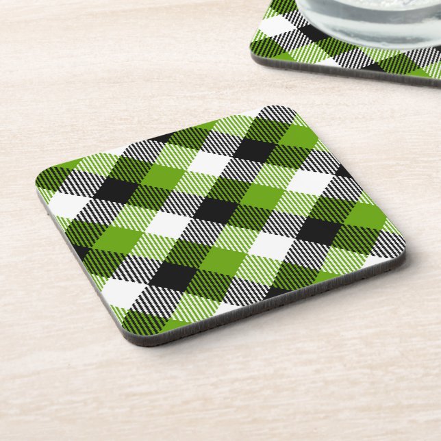 Dessous-de-verre Plaques Tartan simples Vert néon (Côté gauche)
