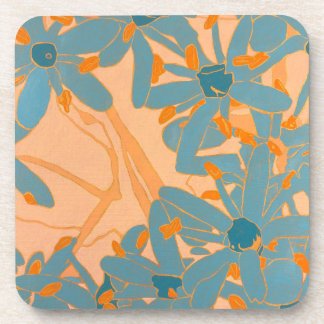 Dessous-de-verre Plastic Coaster Contemporary Leaf Design in Peach