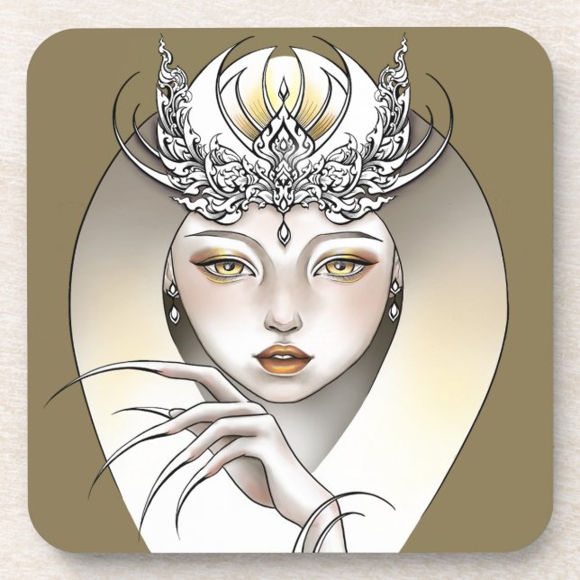 Dessous de verre plastique dur Déesse de la lune (Devant)