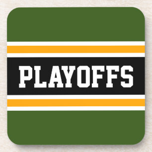 Dessous-de-verre PLAYOFFS Gras Forêt Vert Jaune Bandes Noires