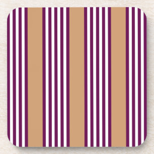 Dessous-de-verre Plum et blanc cinq bandes motif avec bronzage