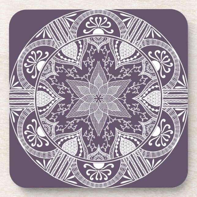 Dessous-de-verre Plum Mandala (Devant)