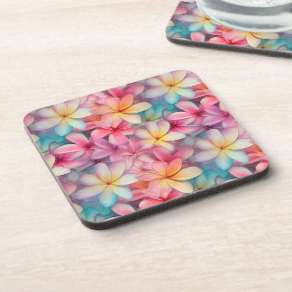Dessous-de-verre Plumeria tropicale colorée Frangipani