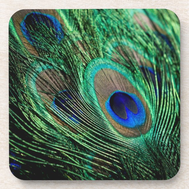 Dessous-de-verre Plumes de paon Lucky (Devant)