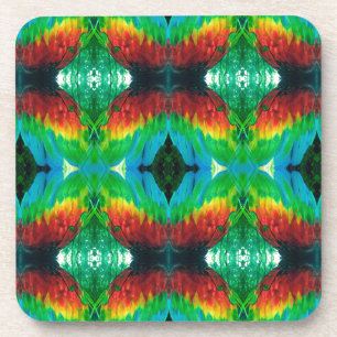 Dessous-de-verre Plumes de perroquet colorées motif