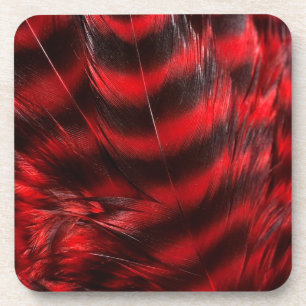 Dessous-de-verre Plumes rouges et noires douces