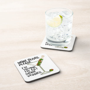 Dessous-de-verre Plus d'Olives S'il Vous Plaît. J'essaie de Manger