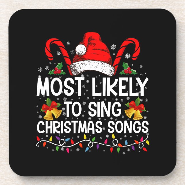 Dessous-de-verre Plus susceptible de chanter des chants de Noël (Devant)