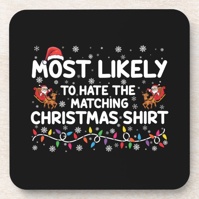 Dessous-de-verre Plus susceptible de détester Noël assorti  (Devant)
