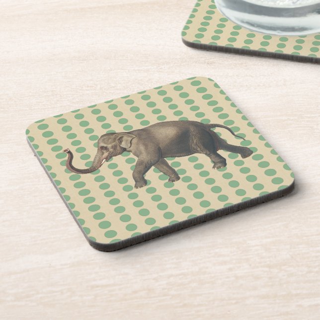 Dessous-de-verre Poids d'épices à feuilles de baie avec éléphant (Côté gauche)