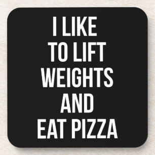 Dessous-de-verre Poids Lift et Pizza Manger - Carbes - Amusante nou
