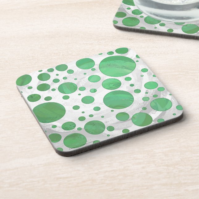 Dessous-de-verre Point Polka crème émeraude (Côté gauche)