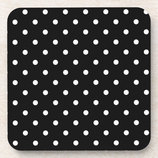Dessous-de-verre Point Polka Noir Et Blanc (Devant)