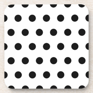 Dessous-de-verre Pointe Polka blanche et noire