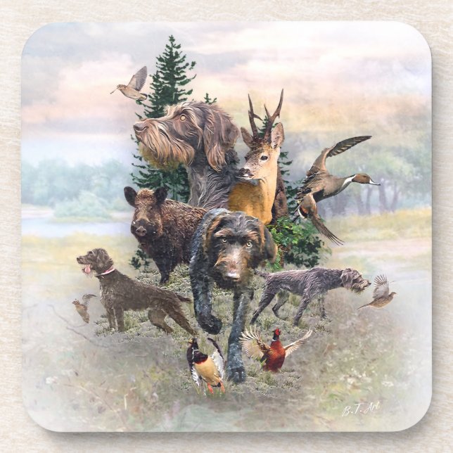 Dessous-de-verre Pointeur À poils durs allemand (Devant)