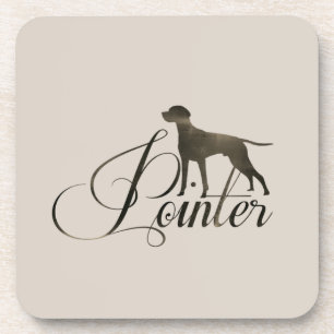 Dessous-de-verre Pointeur anglais Flacon de café en verre dépoli T-