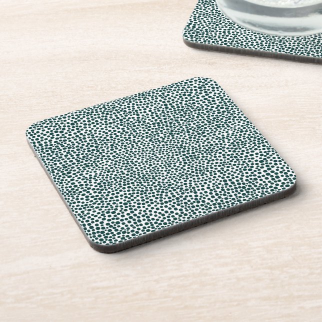 Dessous-de-verre Points aléatoires - Mousse foncée Vert sur blanc (Côté gauche)