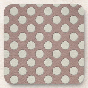 Dessous-de-verre Points blancs sur impression cuir taupe
