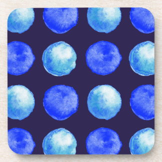 Dessous-de-verre Points bleus Abstrait Motif géométrique Aquarelle
