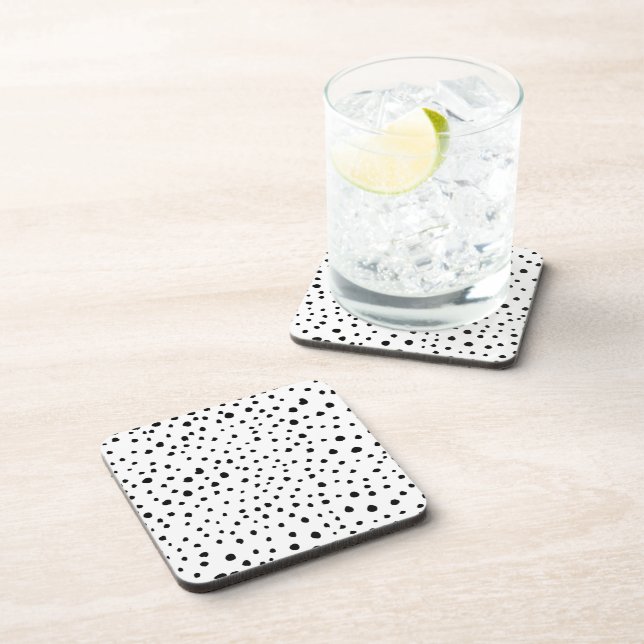 Dessous-de-verre Points dalmatiens, Points dalmatiens, Noir et Blan (Côté Droit)