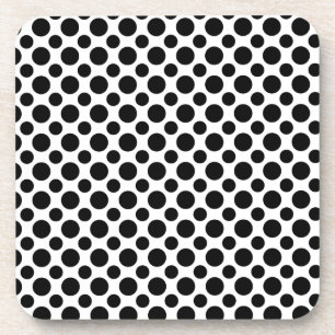 Dessous-de-verre Points noirs et blancs grands et petits