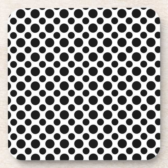 Dessous-de-verre Points noirs et blancs grands et petits (Devant)