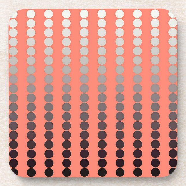 Dessous-de-verre Points satinés - corail et étain (Devant)