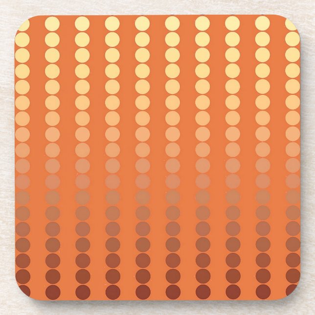 Dessous-de-verre Points satinés - rouille et or (Devant)