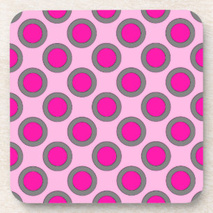 Dessous-de-verre Points tournés, fuchsia, gris et rose