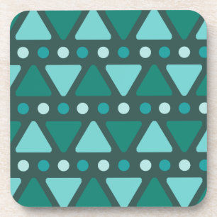 Dessous-de-verre Points Triangles modernes du milieu du siècle Turq